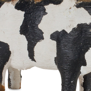 Homeroots Set Of Four Black And White Farm Animal Polyresin Tabletop Candleholders   517644