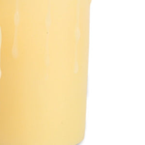 Homeroots Set Of Three Yellow Flameless Pillar Candle  Wax 517652