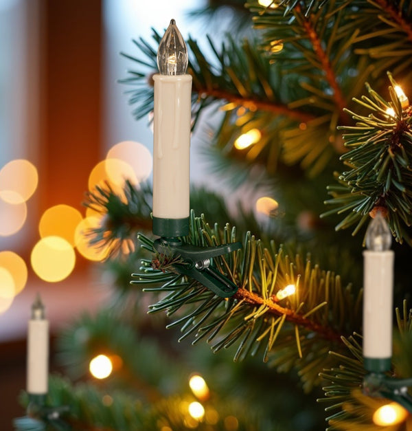 Homeroots Set Of Twentyfour Off White Flameless Christmas Taper Candle  Plastic 517659