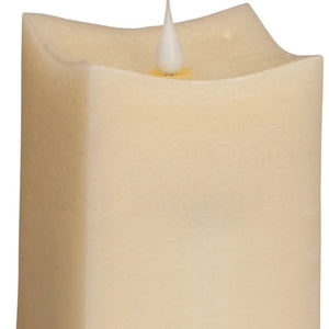 Homeroots Set Of Two Beige Flameless Pillar Candle  Wax 517660