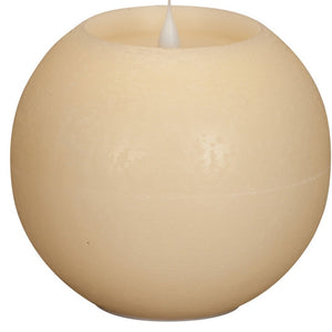 Homeroots Set Of Two Beige Round Flameless Designer Candle  Wax 517662