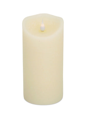 Homeroots Set Of Two Beige Flameless Pillar Candle  Wax 517666