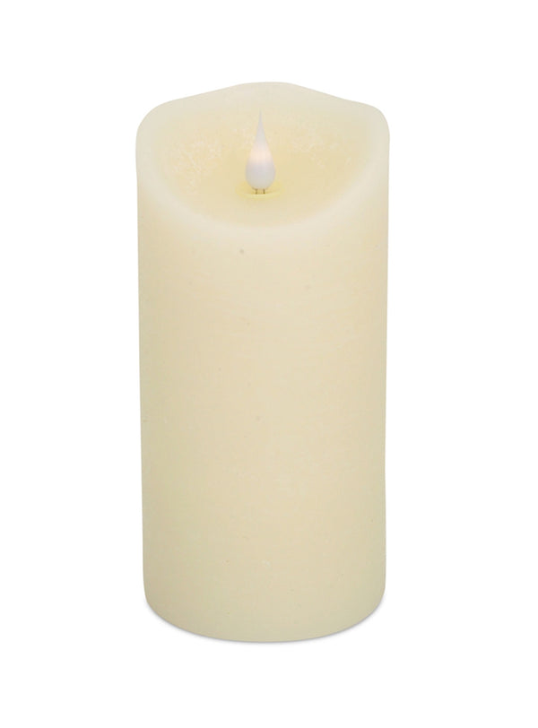 Homeroots Set Of Two Beige Flameless Pillar Candle  Wax 517666