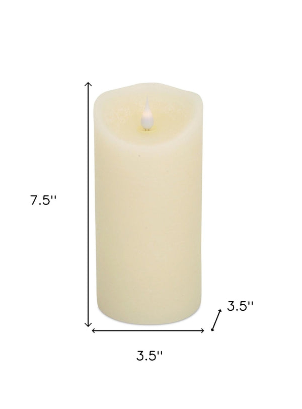 Homeroots Set Of Two Beige Flameless Pillar Candle  Wax 517666