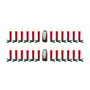 Homeroots Set Of Twentyfour Red Flameless Christmas Clip On Taper Candle  Plastic 517673