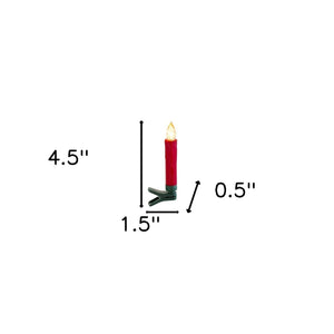 Homeroots Set Of Twentyfour Red Flameless Christmas Clip On Taper Candle  Plastic 517673