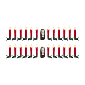 Homeroots Set Of Twentyfour Red Flameless Christmas Clip On Taper Candle  Plastic 517673