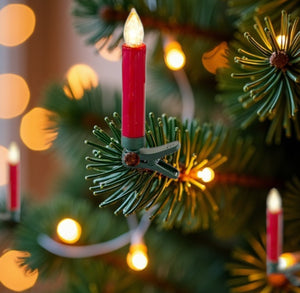 Homeroots Set Of Twentyfour Red Flameless Christmas Clip On Taper Candle  Plastic 517673