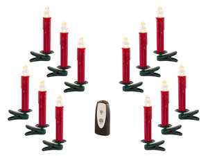 Homeroots Set Of Twentyfour Red Flameless Christmas Clip On Taper Candle  Plastic 517674