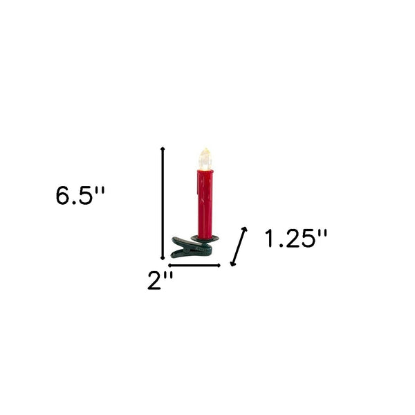 Homeroots Set Of Twentyfour Red Flameless Christmas Clip On Taper Candle  Plastic 517674