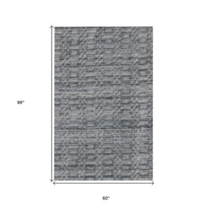 HomeRoots 5' Hand Loomed Area Rug - Timeless Artisan Design for Cozy Elegance in Any Living Space or Bedroom Gray 517700