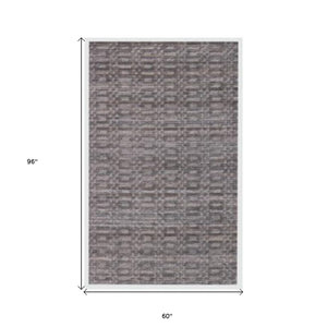 HomeRoots 5' Hand Loomed Area Rug - Timeless Artisan Design for Cozy Elegance in Any Living Space or Bedroom Gray 517701