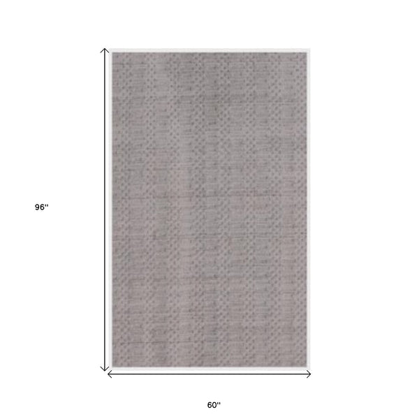 Homeroots 5' X 8' Charcoal And Dark Grey Hand Loomed Area Rug  Viscose 517702