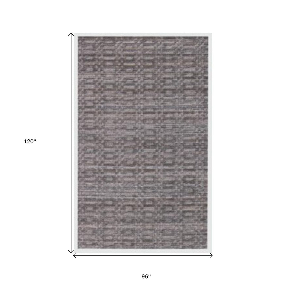 HomeRoots 8' X 10' Hand Loomed Area Rug in Rust Tones - Artisan Crafted for Luxurious Living Spaces Gray 517704