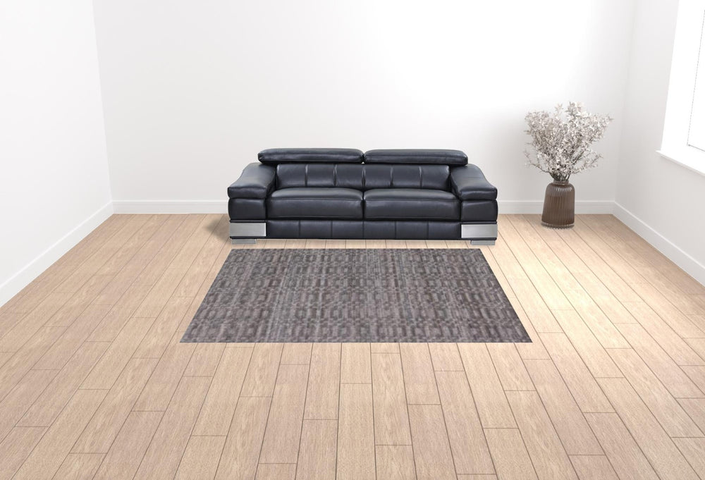 HomeRoots 8' X 10' Hand Loomed Area Rug in Rust Tones - Artisan Crafted for Luxurious Living Spaces Gray 517704