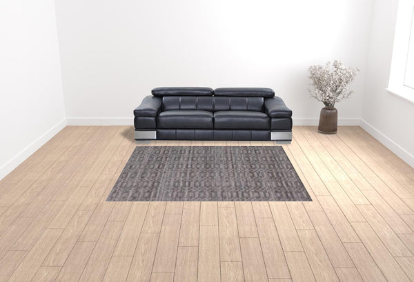 HomeRoots 8' X 10' Hand Loomed Area Rug in Rust Tones - Artisan Crafted for Luxurious Living Spaces Gray 517704