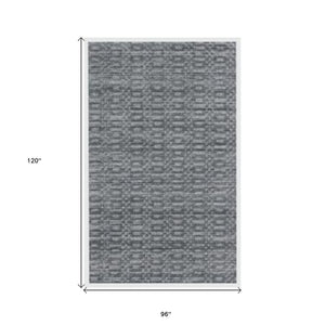 Homeroots 8' X 10' Charcoal And Dark Grey Hand Loomed Area Rug  Viscose 517705