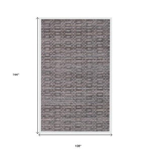 Homeroots 9' X 12' Charcoal And Rust Hand Loomed Area Rug  Viscose 517707