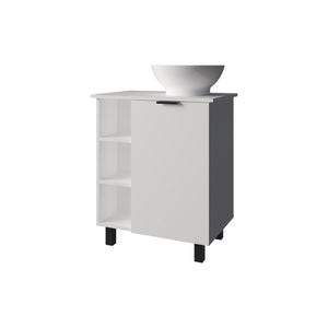 English Elm FM Floating Bathroom Vanity with Integrated Sink and Soft-Close Cabinet for Sleek Modern Storage White 28.7 L x 28.7 W x 11.4 H B128P335856