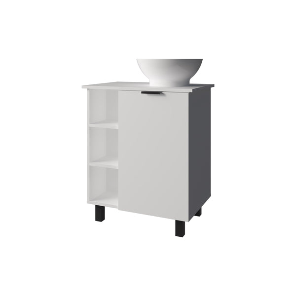English Elm FM Floating Bathroom Vanity with Integrated Sink and Soft-Close Cabinet for Sleek Modern Storage White 28.7 L x 28.7 W x 11.4 H B128P335856