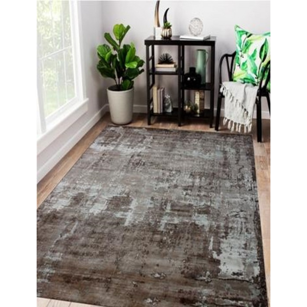 Homeroots 8' X 11' Brown And Silver Hand Loomed Area Rug  Viscose 517710
