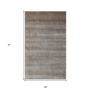 Homeroots 5' X 8' Tan And Brown Ombre Hand Loomed Area Rug  Other Material 517713
