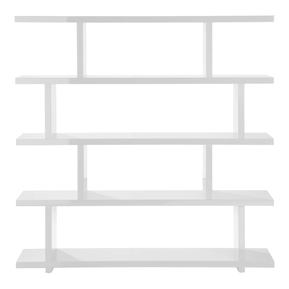 HomeRoots White Five-Tier Bookcase – Modern Modular Storage Solution with Sleek Design for Any Room Décor 517714
