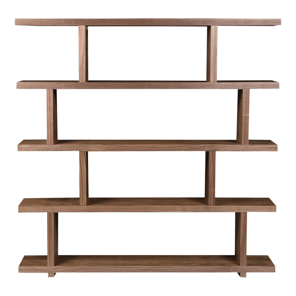 HomeRoots Brown Five-Tier Wood Bookcase: Stylish Storage Solution for Modern Homes - Versatile & Durable Design! 517718