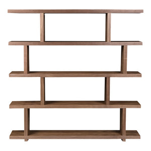 HomeRoots Brown Five-Tier Wood Bookcase: Stylish Storage Solution for Modern Homes - Versatile & Durable Design! 517718
