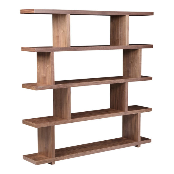 HomeRoots Brown Five-Tier Wood Bookcase: Stylish Storage Solution for Modern Homes - Versatile & Durable Design! 517718