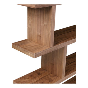 HomeRoots Brown Five-Tier Wood Bookcase: Stylish Storage Solution for Modern Homes - Versatile & Durable Design! 517718