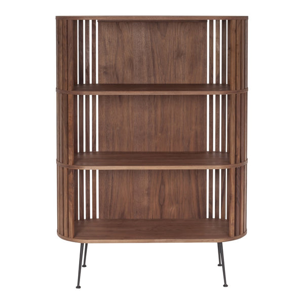 HomeRoots 57" Natural and Brown Wood Three-Tier Bookcase – Stylish Storage Solution for Home or Office Spaces 517721