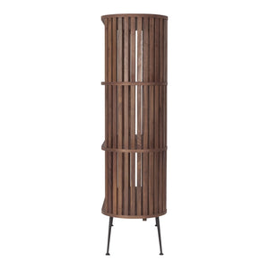 HomeRoots 57" Natural and Brown Wood Three-Tier Bookcase – Stylish Storage Solution for Home or Office Spaces 517721