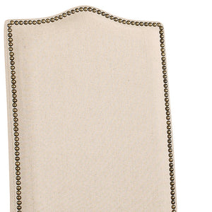 Homeroots Cream And Gray Upholstered Linen Dining Parsons Chair  Wood 517734