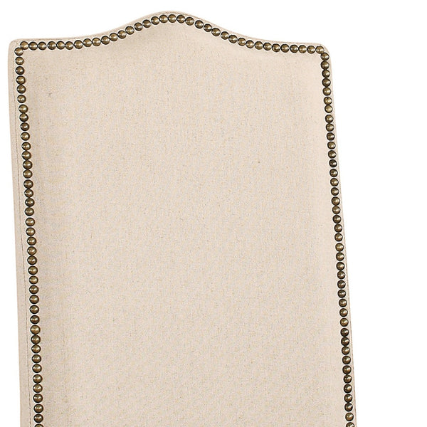 Homeroots Cream And Gray Upholstered Linen Dining Parsons Chair  Wood 517734