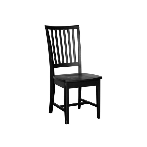 Homeroots Black Wood Slat Back Dining Side Chair  Wood 517735