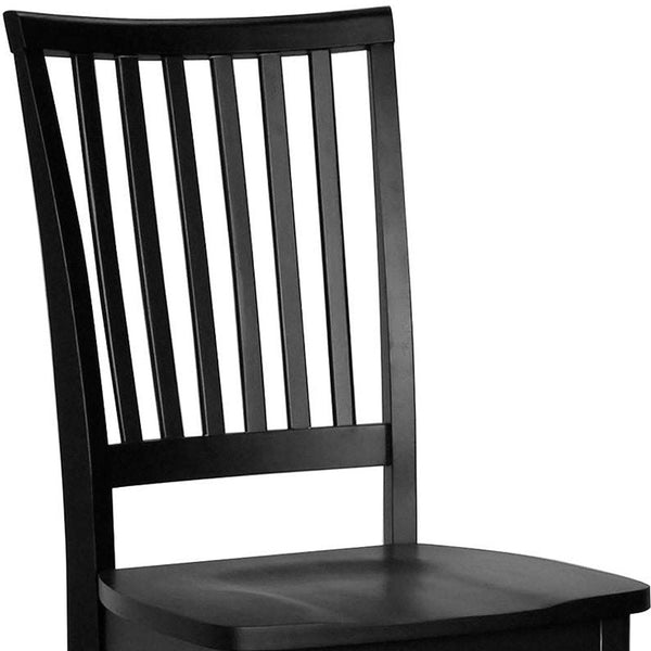 Homeroots Black Wood Slat Back Dining Side Chair  Wood 517735