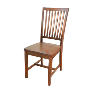 Homeroots Chestnut Wood Slat Back Dining Side Chair  Wood 517736