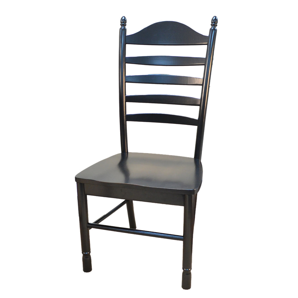 Homeroots Black Wood Ladder Back Dining Side Chair  Wood 517737