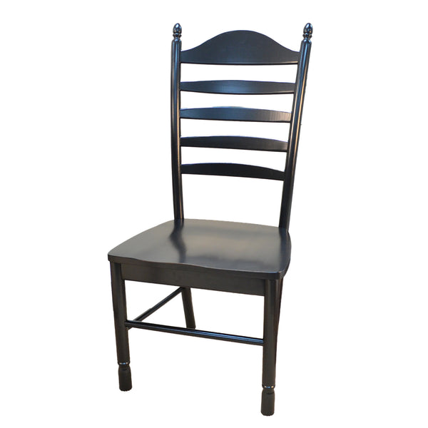 Homeroots Black Wood Ladder Back Dining Side Chair  Wood 517737