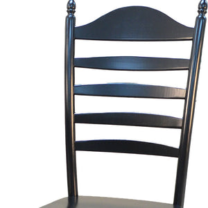 Homeroots Black Wood Ladder Back Dining Side Chair  Wood 517737