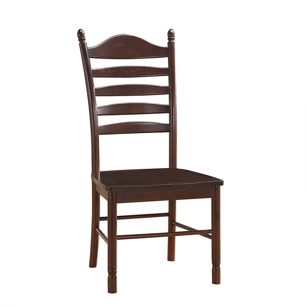 Homeroots Espresso Wood Ladder Back Dining Side Chair  Wood 517738