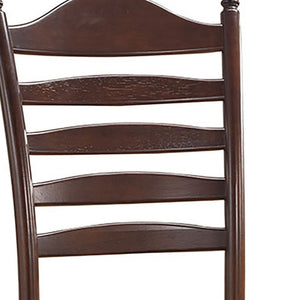 Homeroots Espresso Wood Ladder Back Dining Side Chair  Wood 517738