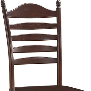 Homeroots Espresso Wood Ladder Back Dining Side Chair  Wood 517738