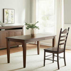 HomeRoots Espresso Ladder Back Dining Side Chair - Stylish Armless Design for Versatile Home Seating Needs 517738