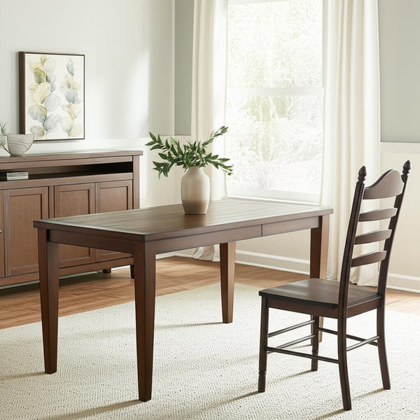HomeRoots Espresso Ladder Back Dining Side Chair - Stylish Armless Design for Versatile Home Seating Needs 517738