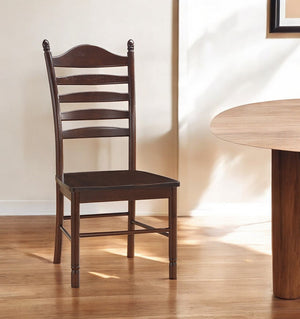 Homeroots Espresso Wood Ladder Back Dining Side Chair  Wood 517738