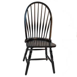 Homeroots Black Wood Windsor Back Dining Side Chair  Wood 517741