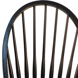 Homeroots Black Wood Windsor Back Dining Side Chair  Wood 517741