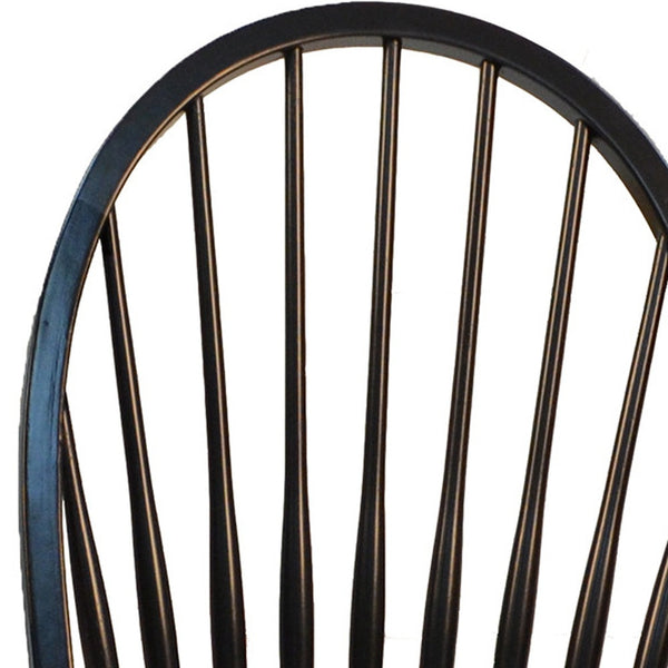 Homeroots Black Wood Windsor Back Dining Side Chair  Wood 517741